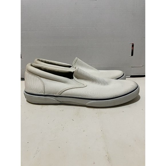 Sperry top-sider Mens Size 9 M white slip on  boat shoe sneaker - Picture 5 of 8